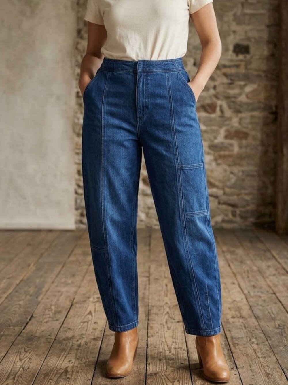 Anthropologie Pilcro Utility High-Rise Barrel-Leg Jeans